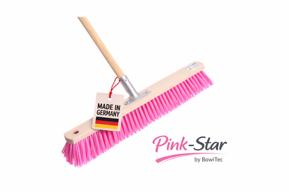"Pink-Star" Straßenbesen Set verschiedene Varianten Besen Handfeger Kehrschaufel mit Stiel