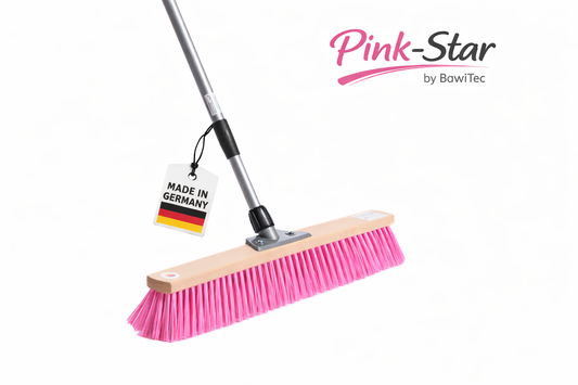 "Pink-Star" Straßenbesen Set verschiedene Varianten Besen Handfeger Kehrschaufel mit Stiel