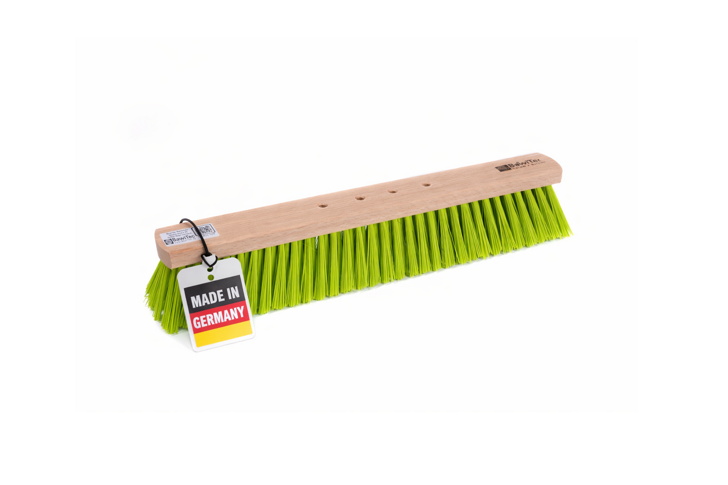Professional street broom Elaston bristles neon green with 4-hole change system broom without handle garden broom wood