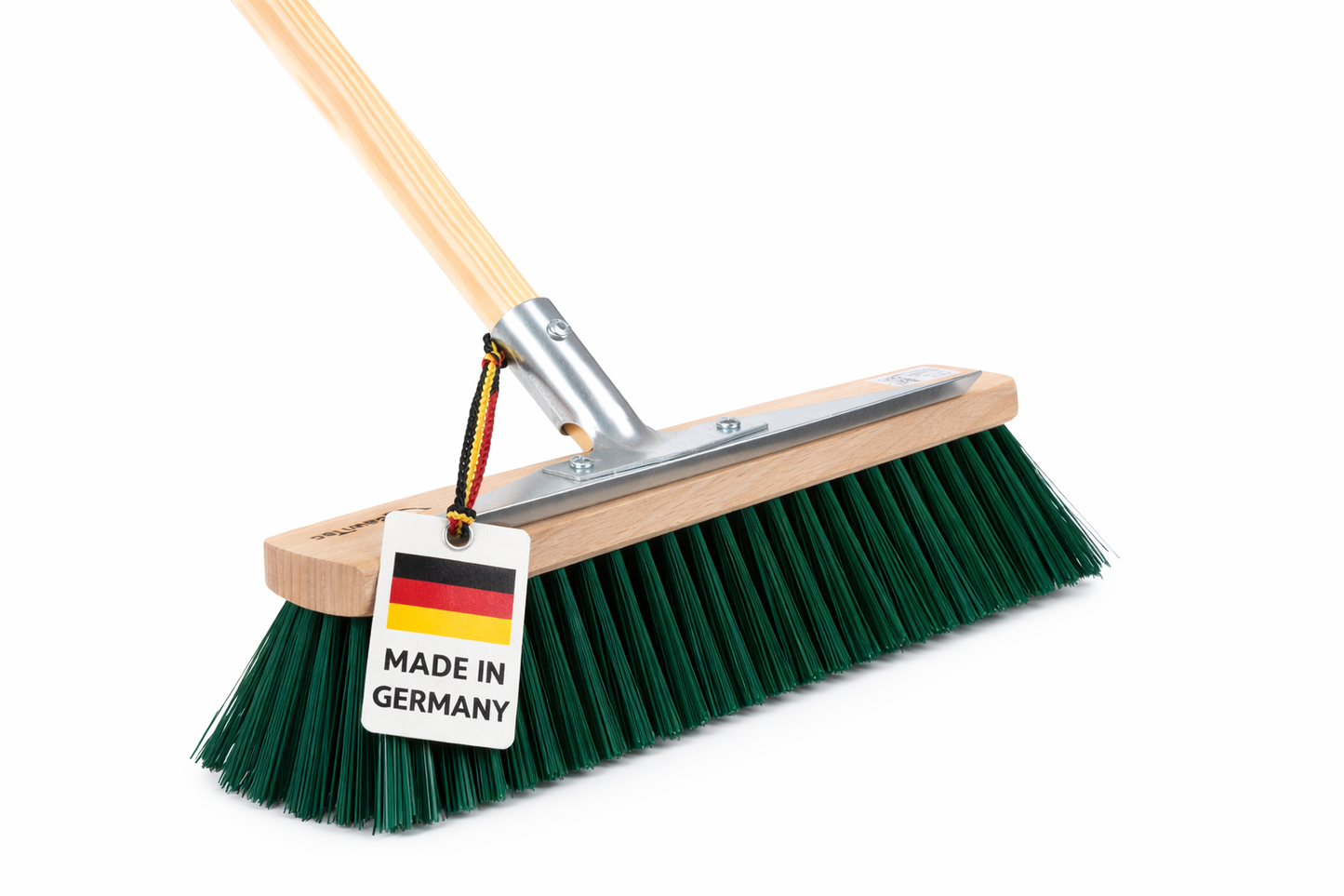 Garden broom street broom 40cm wide with broom handle and metal scraper strip scraper edge