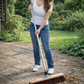 Straßenbesen Arenga-Mix-Borsten mit Teleskopstiel stufenlos ausziehbar Kehrbesen mit Stiel
