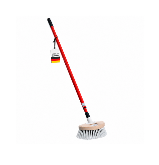Waschbürste Fensterwascher Halbmond Form 20cm mit Metall-Teleskopstiel verstellbar 140cm