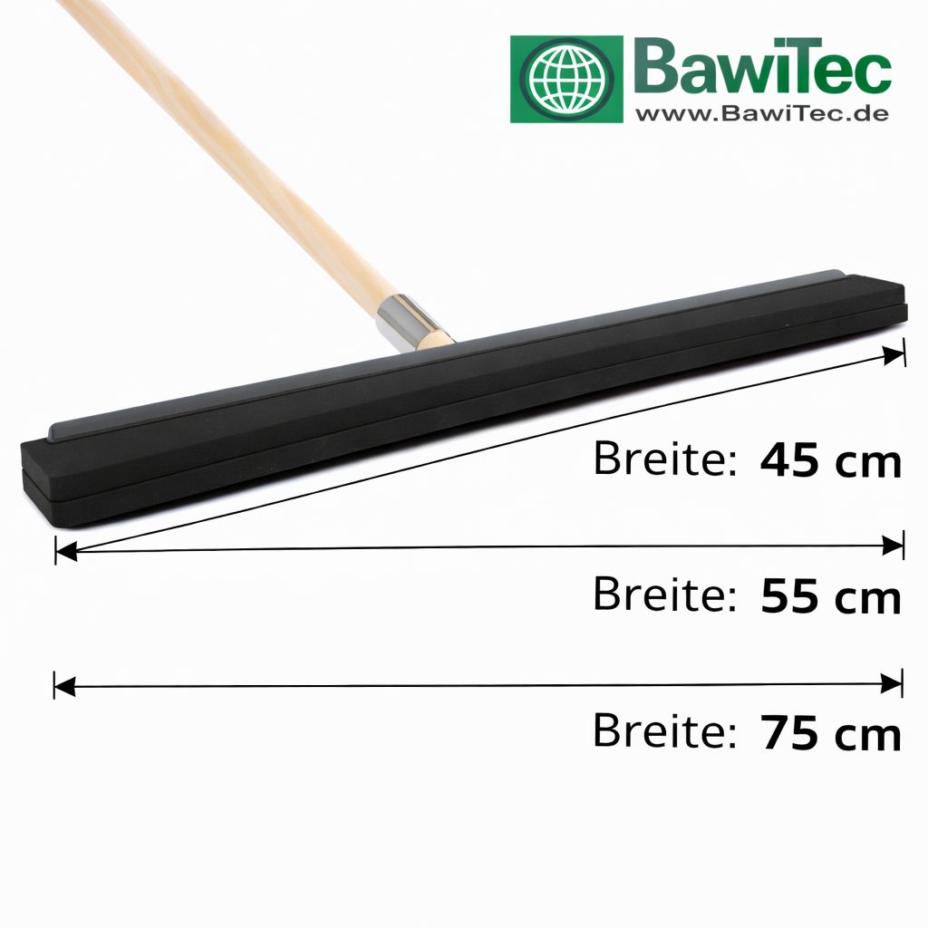 Stabiler Wasserschieber Wasserabzieher 45cm 55cm 75cm Breit mit Holzstiel 140cm 160cm Lang