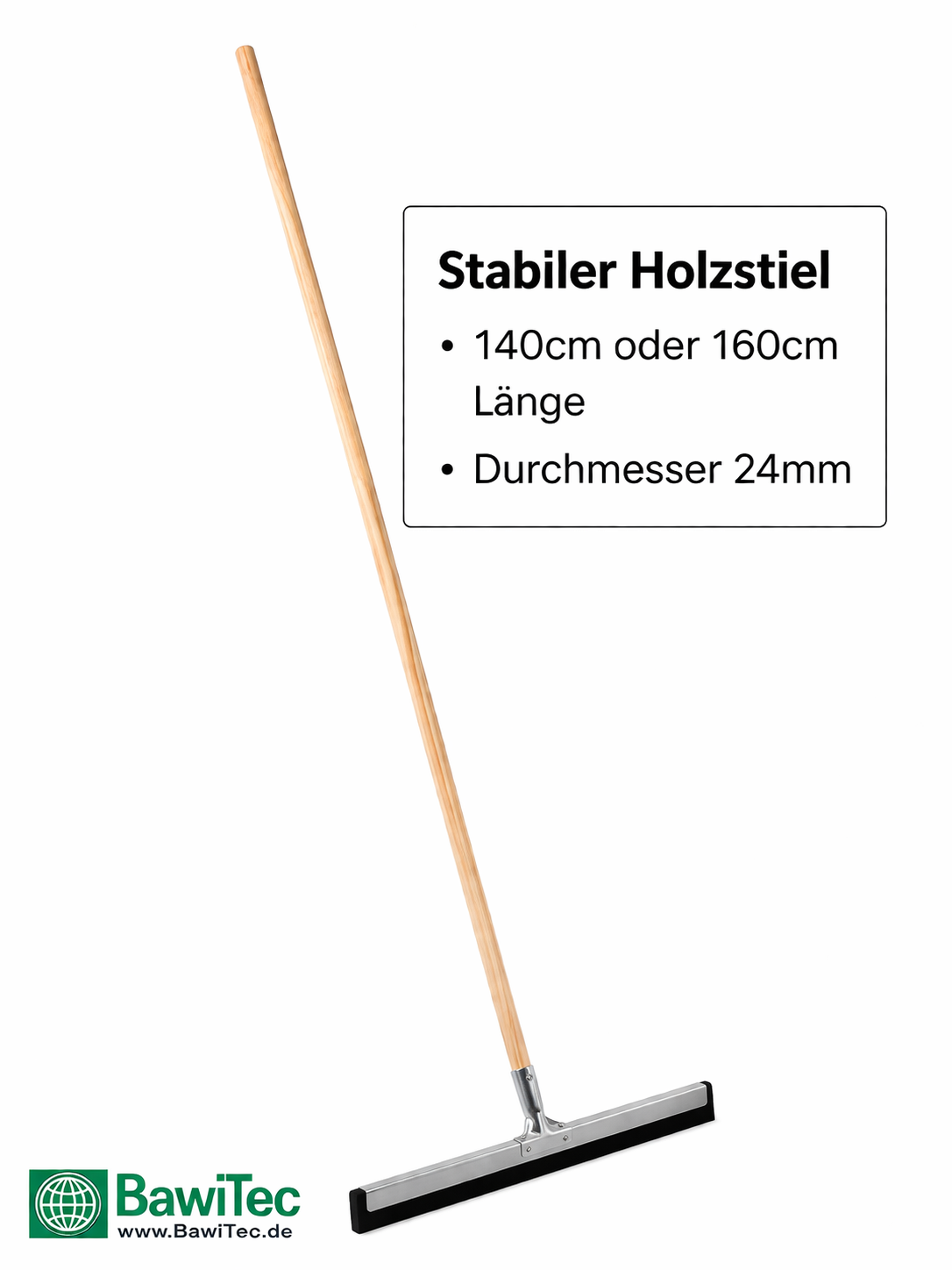 Stabiler Wasserschieber Wasserabzieher 45cm 55cm 75cm Breit mit Holzstiel 140cm 160cm Lang