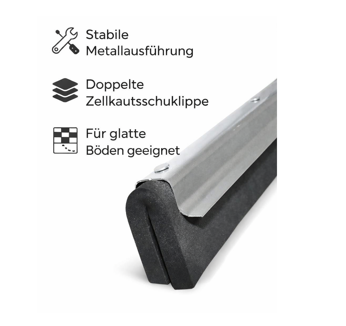 Stabiler Wasserschieber Wasserabzieher mit Teleskopstiel stufelos verstellbar Breite 45cm 55cm 75cm