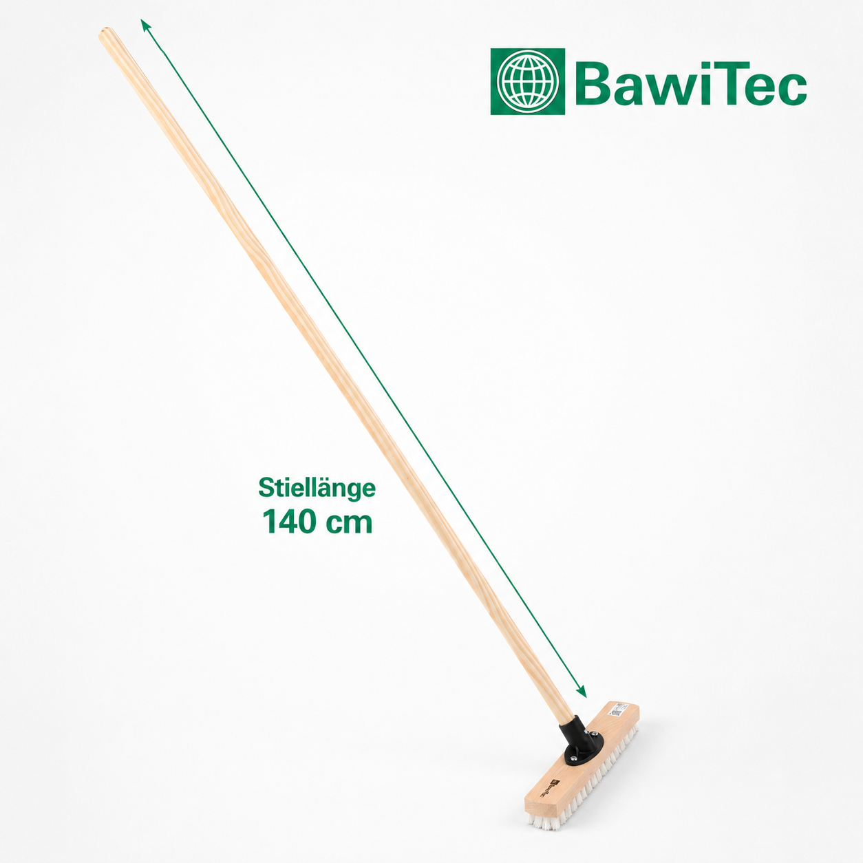 Wiper scrubber 30cm wide with wooden handle 120cm or 140cm length ppn plastic bristles