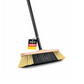 Qualitäts Zimmerbesen Kehrbesen 30cm lackiert mit Teleskopstiel Länge 130cm ausziehbar zweifarbige Borsten