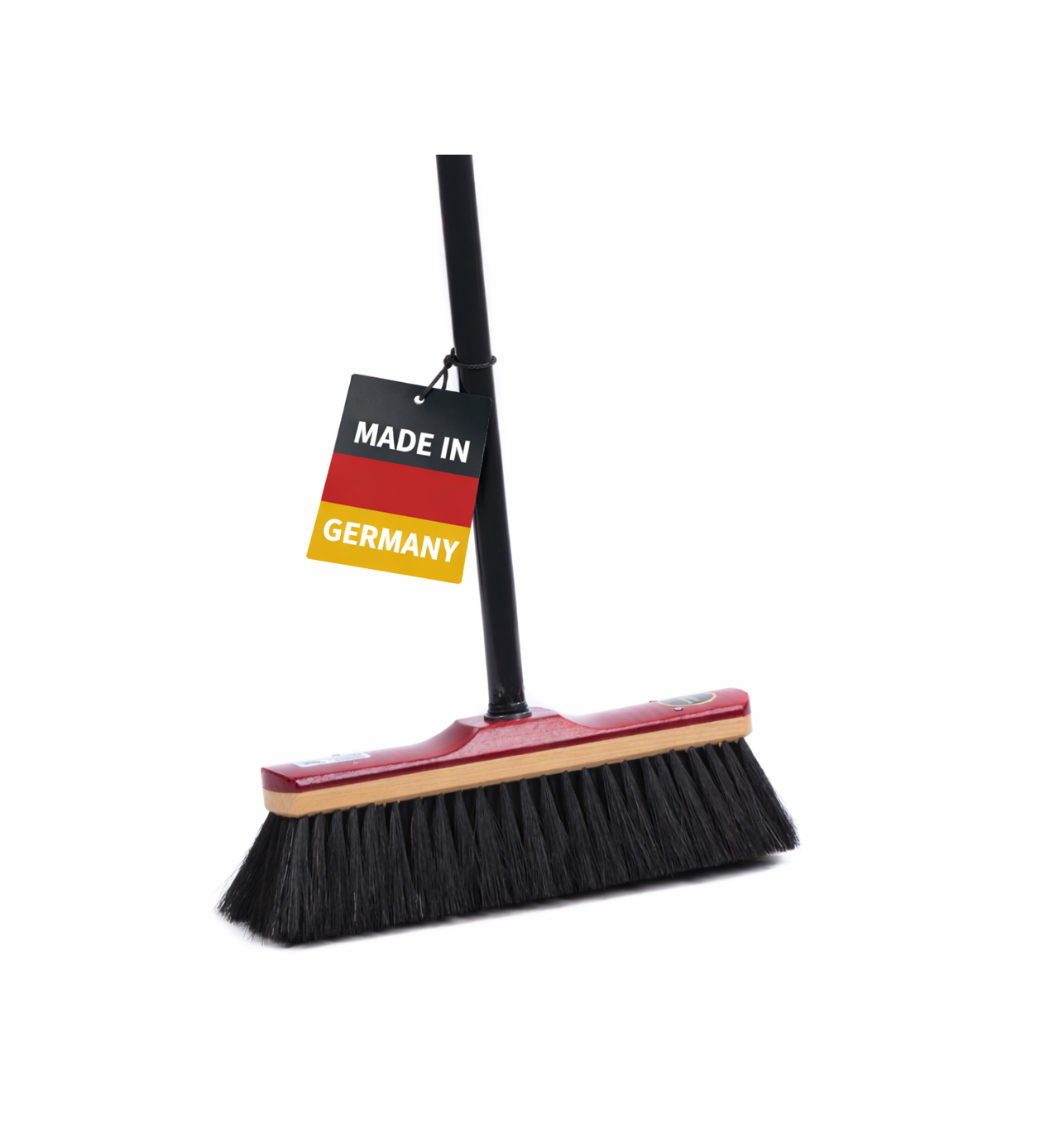 Room broom 30cm real horsehair bristles, very soft, including adjustable telescopic handle