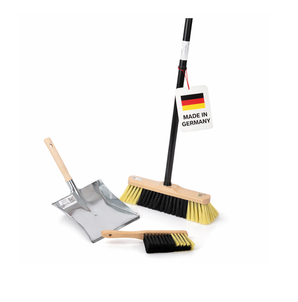 Sweeping set, room broom set, 4 pieces. Synthetic hair bristles soft broom 30cm with telescopic handle hand brush and dustpan sweeping set