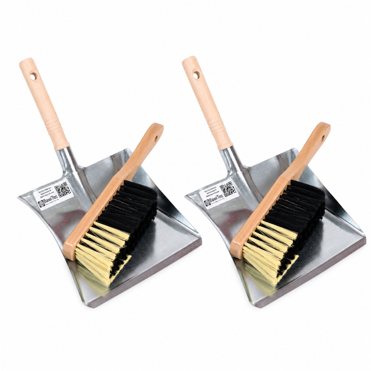 Kehrgarnitur Set 2-teilig Doppelpack – Handfeger & Kehrschaufel
