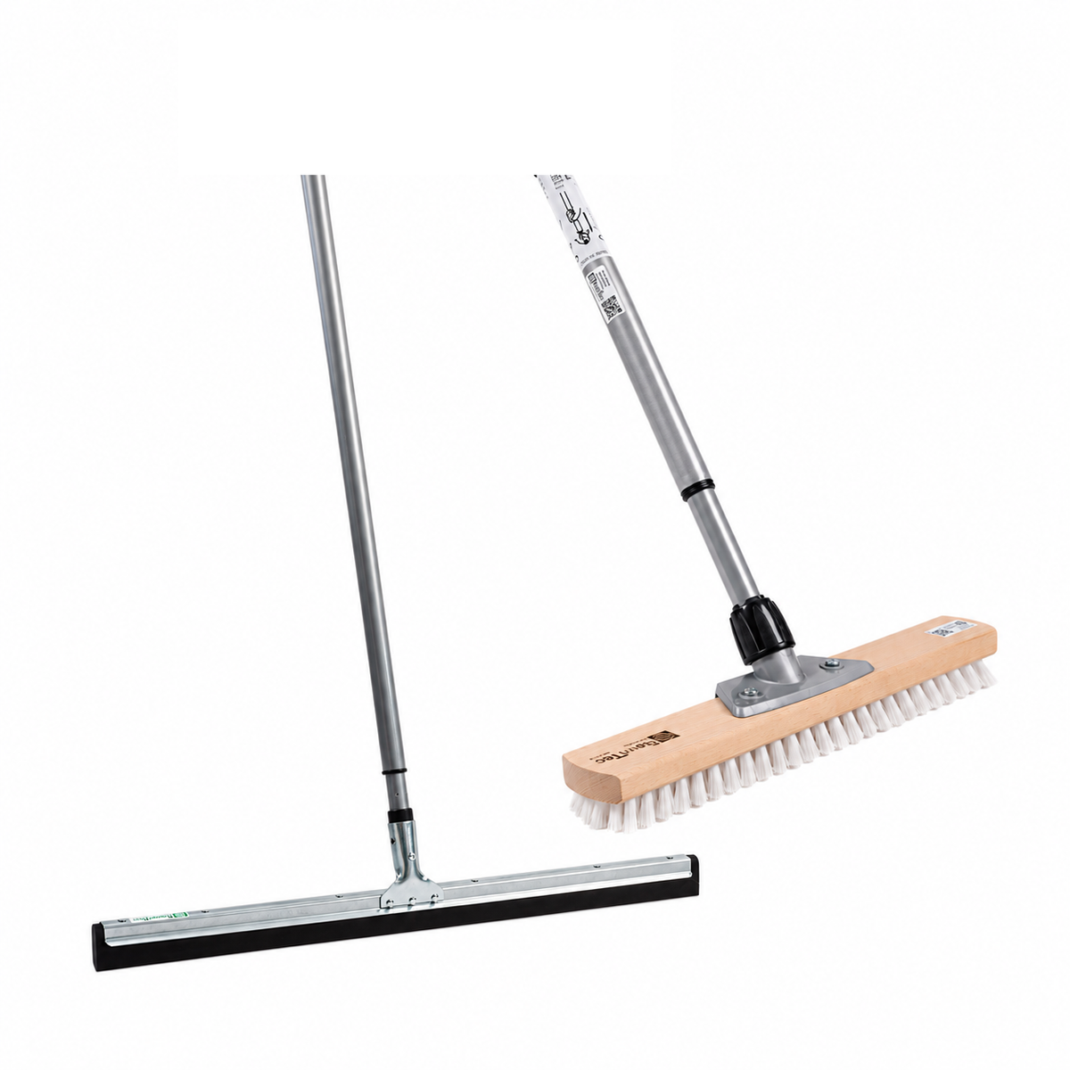BawiTec Spar-Set Wasserschieber 75 cm & Schrubber 40 cm mit Teleskopstielen