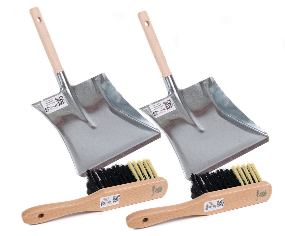 Kehrgarnitur Set 2-teilig Doppelpack – Handfeger & Kehrschaufel