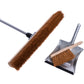 Coconut broom sweeping set coconut natural fiber bristles broom with telescopic handle hand brush and dustpan sweeping set