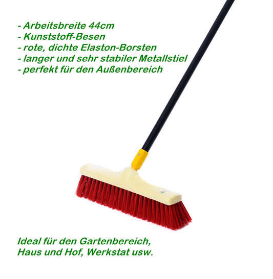 Universal street broom "Supra broom" 40cm with metal handle length 150cm sweeping broom