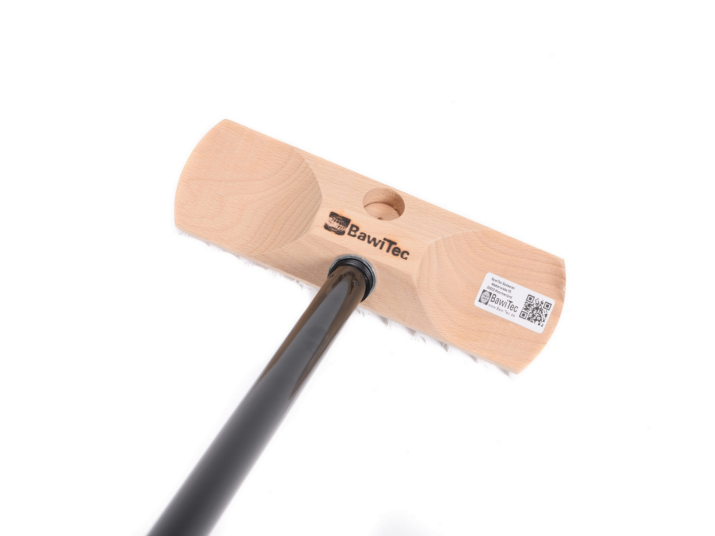 Scrubber 22cm with telescopic handle, infinitely adjustable, max. 130cm length, white plastic bristles