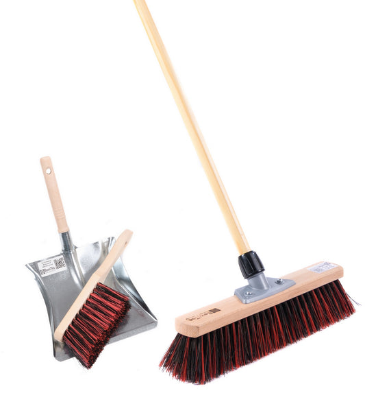 Outdoor sweeping set ArengaMix bristles 4 pieces. Includes broom handle, hand brush and dustpan