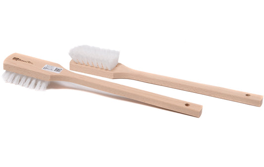 Pack of 2 long-handled cleaning brushes 425 mm ppn bristles white