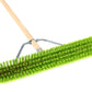 Professional street broom Elaston bristles neon green with handle stabilizer and wooden handle broom