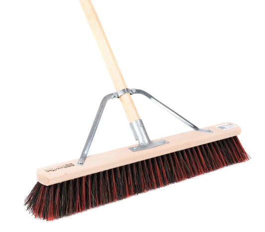 Professional sweeping broom ArengaMix with handle stabilizer and wooden handle handle bristle mix