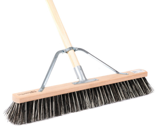 Special broom OssiBlitz broom with handle stabilizer and wooden handle Professional broom heavy duty version