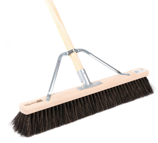 Arenga professional street broom wet/oil-resistant with handle stabilizer and wooden handle broom handle stable broom