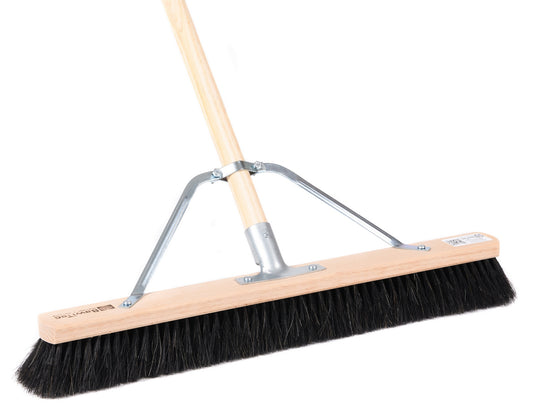 Professional hall broom natural hair/horsehair bristles with handle stabilizer and wooden handle large capacity broom very soft broom