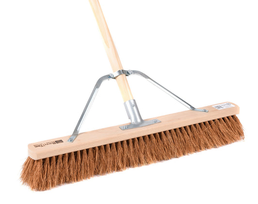 Sweeping broom coconut bristles with handle stabilizer and wooden handle broom handle coconut broom natural fiber broom stable