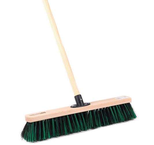 Professional sweeping broom all-purpose broom BawiMix with wooden handle broom handle natural fiber-elaston bristles mix 