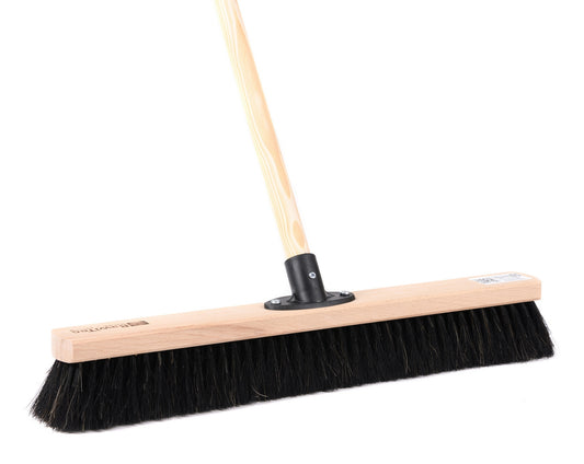 Professional natural hair horsehair broom with handle and plastic holder. Very soft broom and broom handle