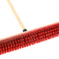 Professional street broom Eralon-Elaston bristles red plastic with handle broom handle workshop broom 