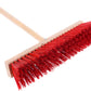 Street broom "Maxus" Elaston plastic bristles red with matching handle wooden handle robust and stable