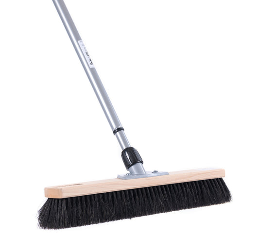Natural hair horsehair broom with telescopic handle, very soft, hall broom, sweeping broom with metal handle