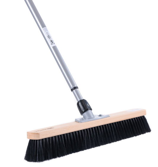 Hall broom synthetic hair bristles black with telescopic handle infinitely adjustable metal handle sweeping broom broom long