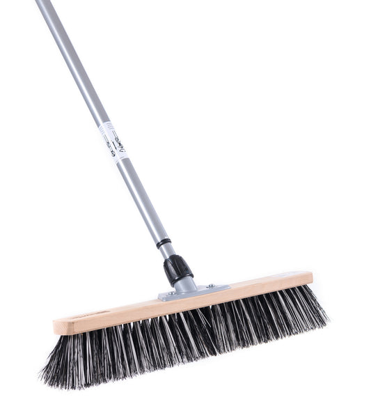 Street broom OssiBlitz bristle mix with telescopic handle, adjustable handle, broom handle, bristle mix