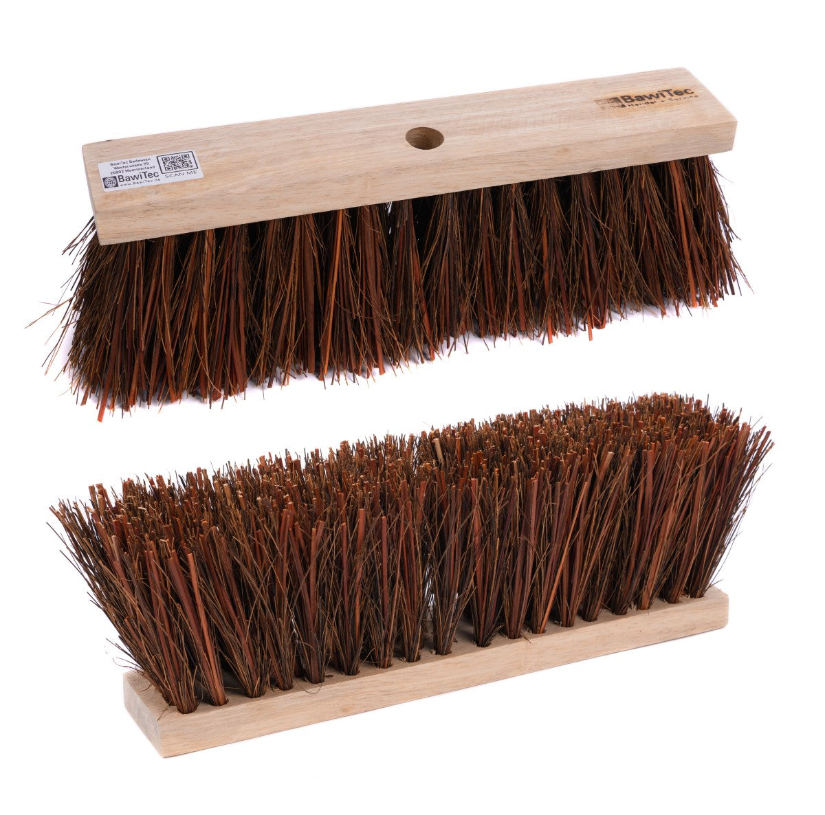 Robust Piassava street broom with handle hole for standard broom handles, without handle 