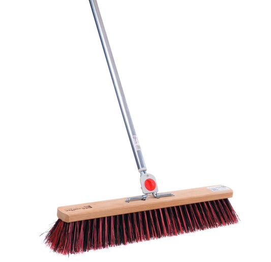 Professional street broom ArengaMix bristles with 4-hole change system and metal handle length 145cm broom