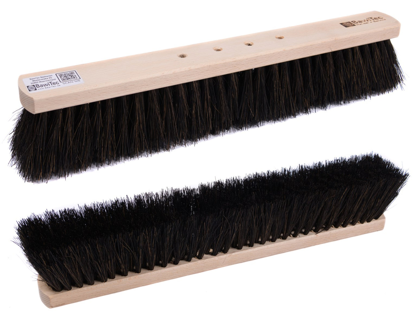 Professional street broom real Arenga bristles with 4-hole change system wet-oil-resistant broom without handle
