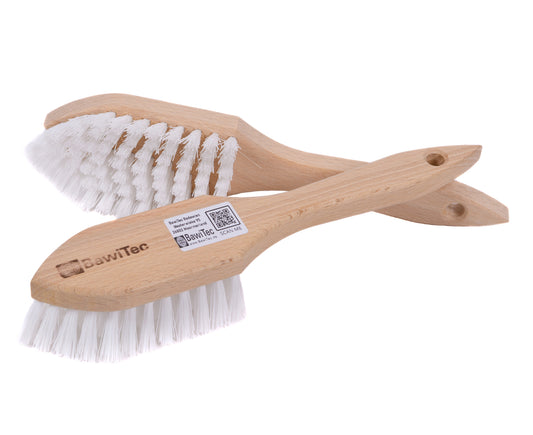 Pack of 2 pointed handle brushes, cleaning brushes, 265 mm, ppn bristles, white, scrubbing brushes