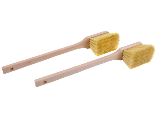 Pack of 2 XL handle brushes, long handle cleaning brushes, 450 mm, natural fiber bristles, hand brushes