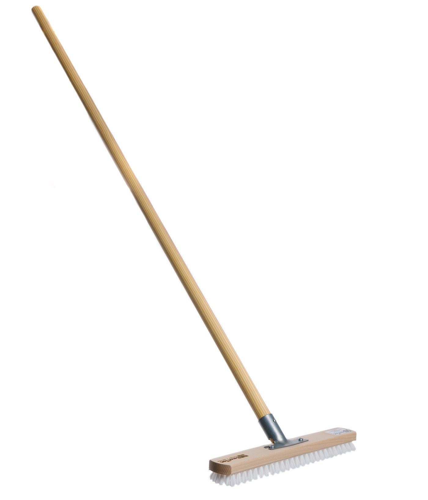 Professional large area scrubber 40cm wide with metal holder and wooden handle 140cm long 
