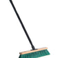 Street broom 40cm wide with plastic bristles red green including telescopic handle, adjustable metal handle