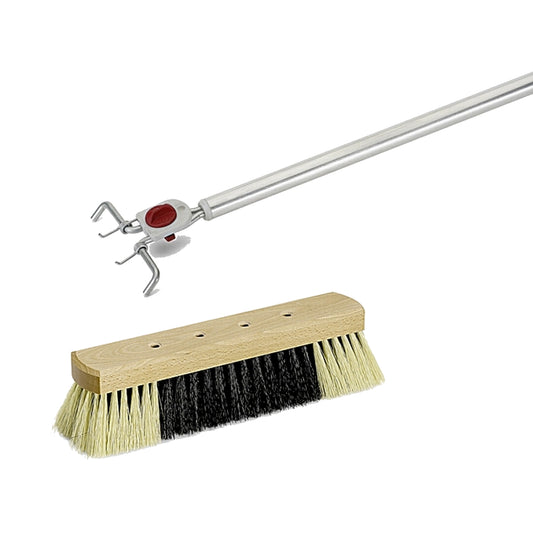 Indoor broom with aluminum handle, 4-hole change system