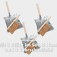 3 Stück Kehrgarnitur Kokos-Naturfaser-Borsten Handfeger 28cm und Metall-Kehrschaufel