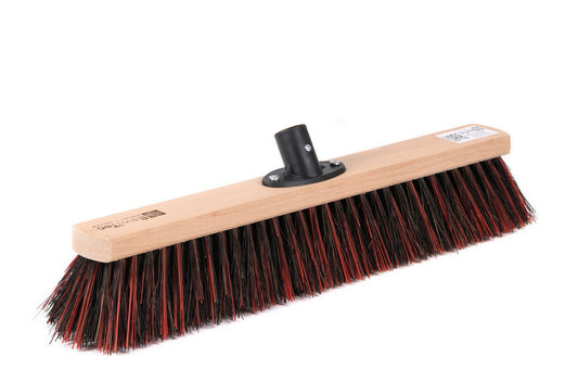 Professional street broom ArengaMix bristles with plastic handle holder for coarse and fine dirt