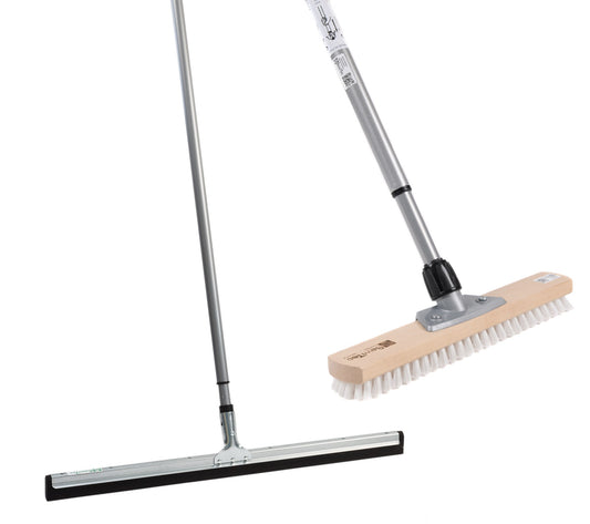 Savings set! Water squeegee and large-capacity scrubber with telescopic handle