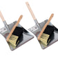 2 pieces sweeping set synthetic hair bristles hand brush and metal dustpan set soft bristles 