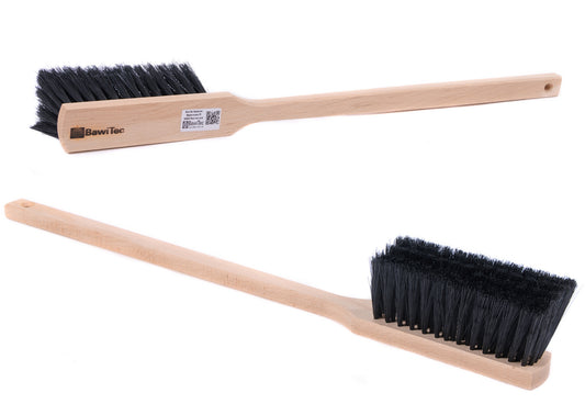 Quality hand brush with long handle 60cm synthetic hair bristles black safety hand brush