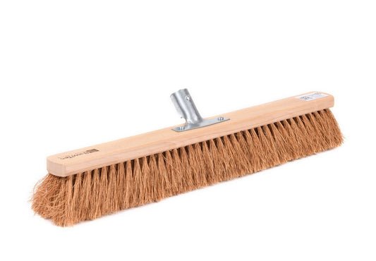 Sweeping broom coconut bristles screwed with metal holder, natural fiber coconut broom broom