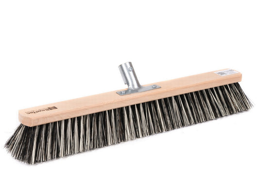 Special broom OssiBlitz with metal holder, heavy street broom without handle, bristle mix