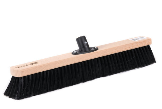 Hall broom synthetic hair bristles black with plastic holder for standard handles, without handle
